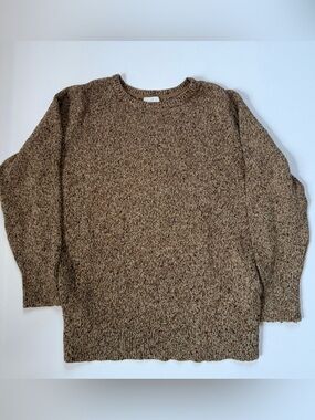 Size L - J. Jill Honey/Carmel Coloured Rib Marled Crewneck Sweater